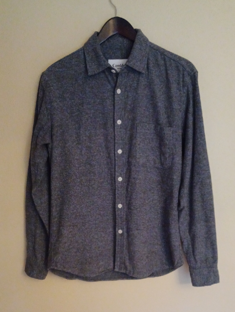 Corridor Recycled Flannel Button Down Shirt SZ S Gray Comfort Preppy Classic
